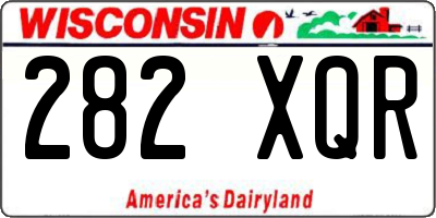 WI license plate 282XQR