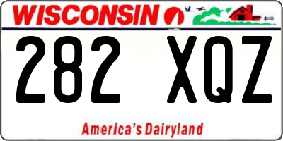 WI license plate 282XQZ