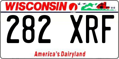 WI license plate 282XRF
