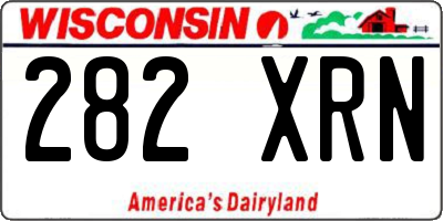 WI license plate 282XRN