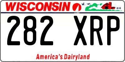 WI license plate 282XRP
