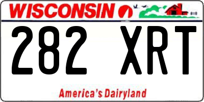 WI license plate 282XRT