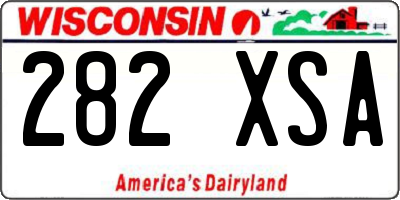 WI license plate 282XSA