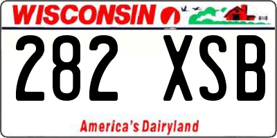WI license plate 282XSB