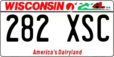 WI license plate 282XSC