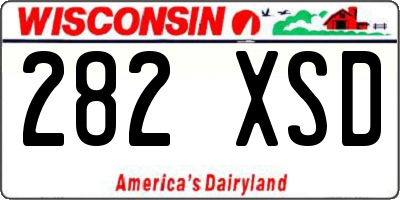 WI license plate 282XSD