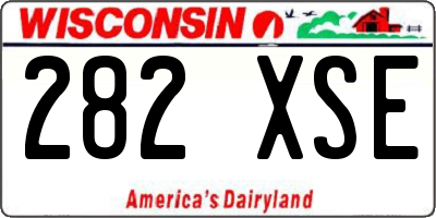 WI license plate 282XSE