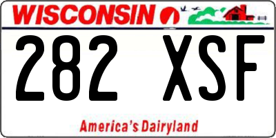 WI license plate 282XSF