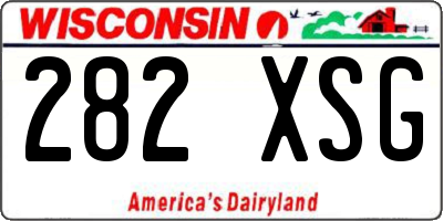 WI license plate 282XSG