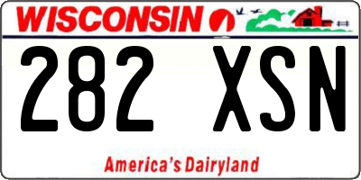 WI license plate 282XSN