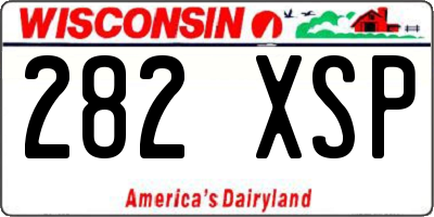 WI license plate 282XSP