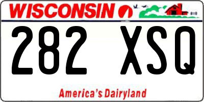 WI license plate 282XSQ