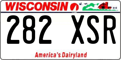 WI license plate 282XSR