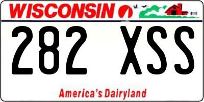 WI license plate 282XSS