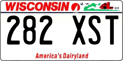WI license plate 282XST