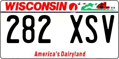 WI license plate 282XSV