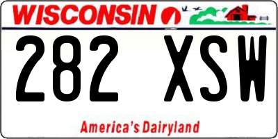 WI license plate 282XSW