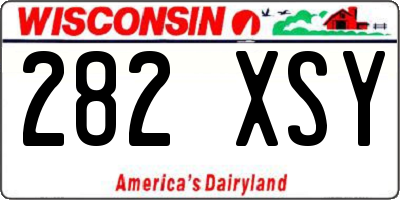 WI license plate 282XSY