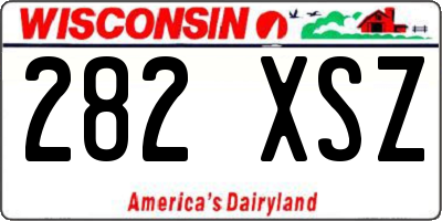 WI license plate 282XSZ