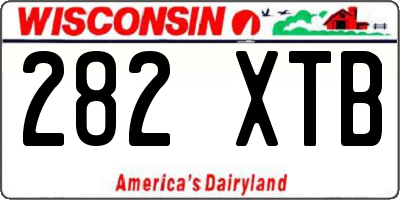 WI license plate 282XTB