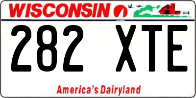WI license plate 282XTE