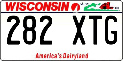 WI license plate 282XTG