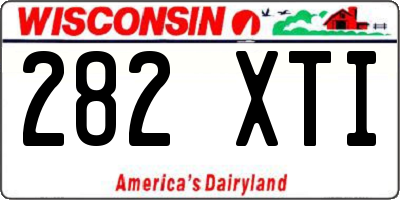 WI license plate 282XTI