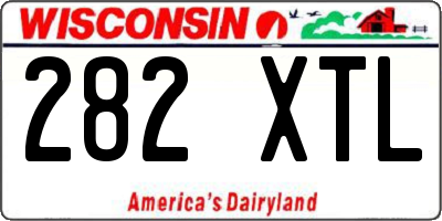 WI license plate 282XTL