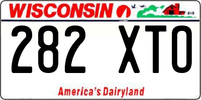 WI license plate 282XTO