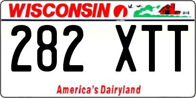 WI license plate 282XTT