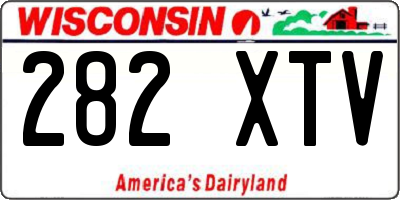 WI license plate 282XTV
