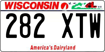 WI license plate 282XTW