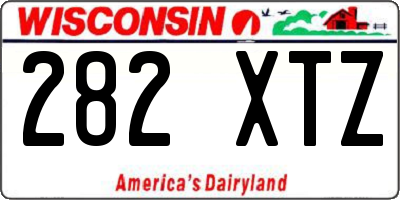 WI license plate 282XTZ