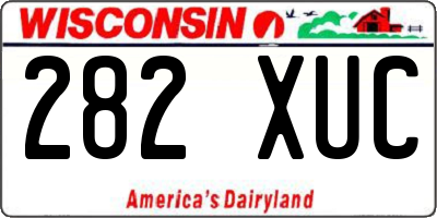 WI license plate 282XUC