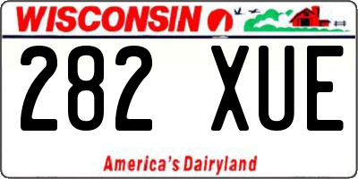 WI license plate 282XUE
