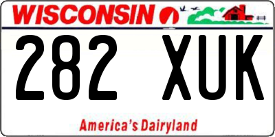 WI license plate 282XUK