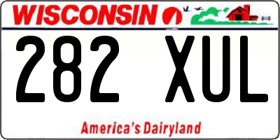 WI license plate 282XUL