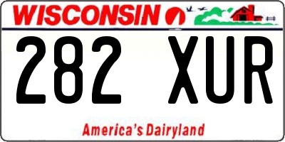 WI license plate 282XUR