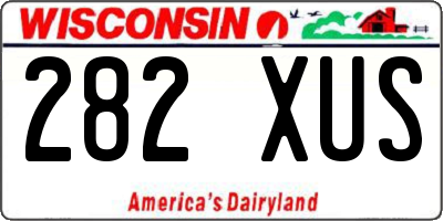 WI license plate 282XUS