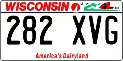 WI license plate 282XVG