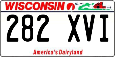 WI license plate 282XVI