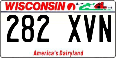 WI license plate 282XVN