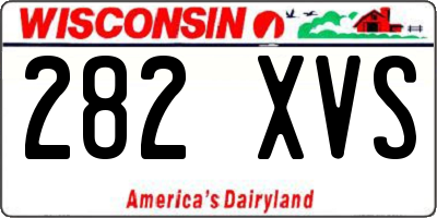 WI license plate 282XVS
