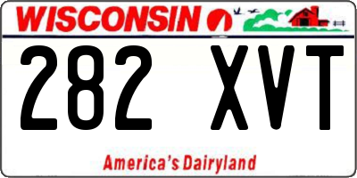 WI license plate 282XVT