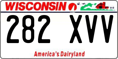 WI license plate 282XVV