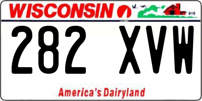 WI license plate 282XVW