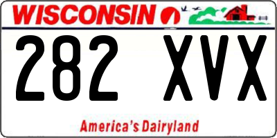 WI license plate 282XVX