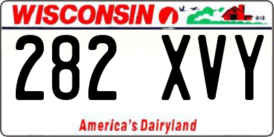 WI license plate 282XVY
