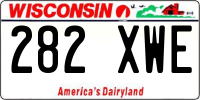 WI license plate 282XWE