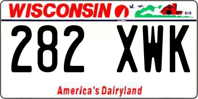 WI license plate 282XWK